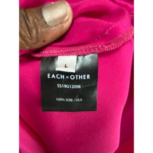 EACH X OTHER   Satin One-shoulder Asymmetric A-line Dress In Pink - Picture 4 of 8